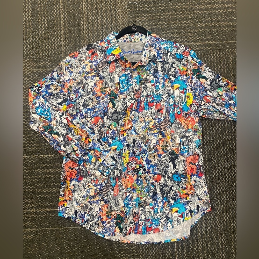 Robert Graham Men’s Living Art Button Down Shirt Size Large - Picture 8 of 11